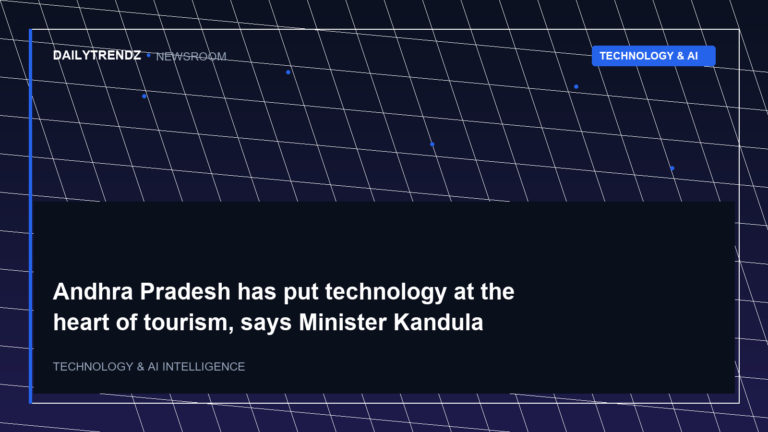 Editorial visual representation of Andhra Pradesh has put technology at the heart of tourism, says Minister Kandula Durgesh within the context of Technology & AI.