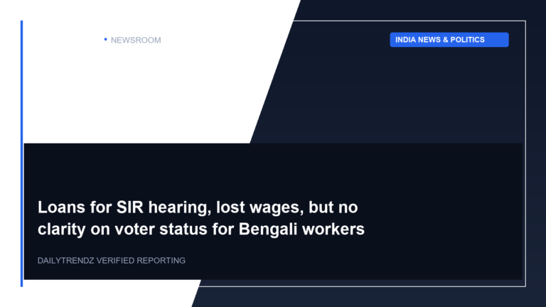 Editorial visual representation of Loans for SIR hearing, lost wages, but no clarity on voter status for Bengali workers in Bengaluru within the context of India News & Politics.