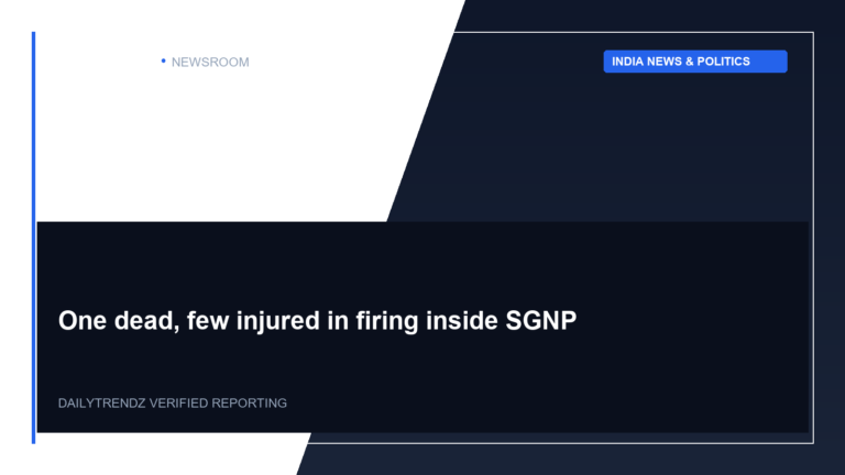 Editorial visual representation of One dead, few injured in firing inside SGNP within the context of India News & Politics.